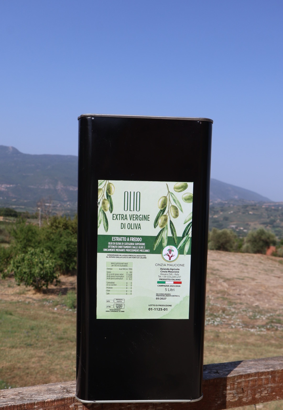 Olio Extra Vergine di Oliva Estratto a Freddo – Latta 5 Litri