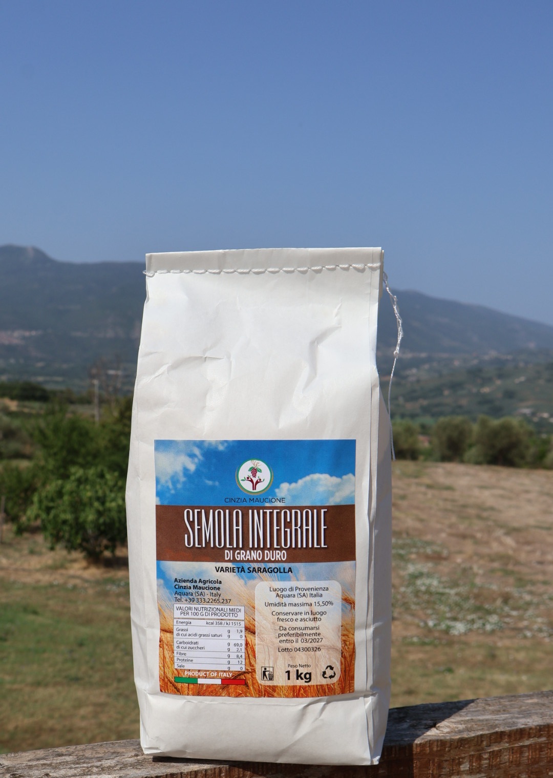 Semola Integrale di Grano Duro Varietà Saragolla – 1 kg